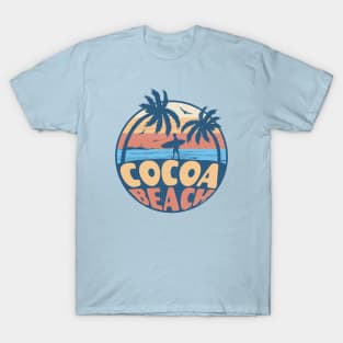 Vintage Surfing Cocoa Beach, Florida // Retro Summer Vibes // Grunge Surfer Sunset T-Shirt